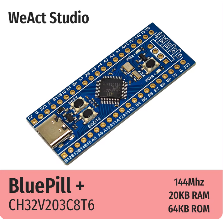 WA00008 [Weact]CH32V203C8T6マイコンボード