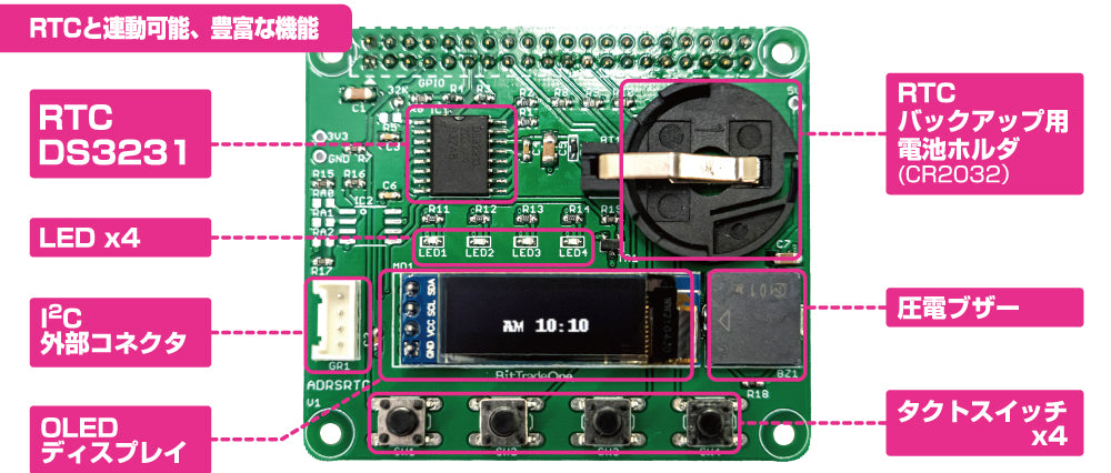 ADRSRTC Real-time clock expansion board for Raspberry Pi 